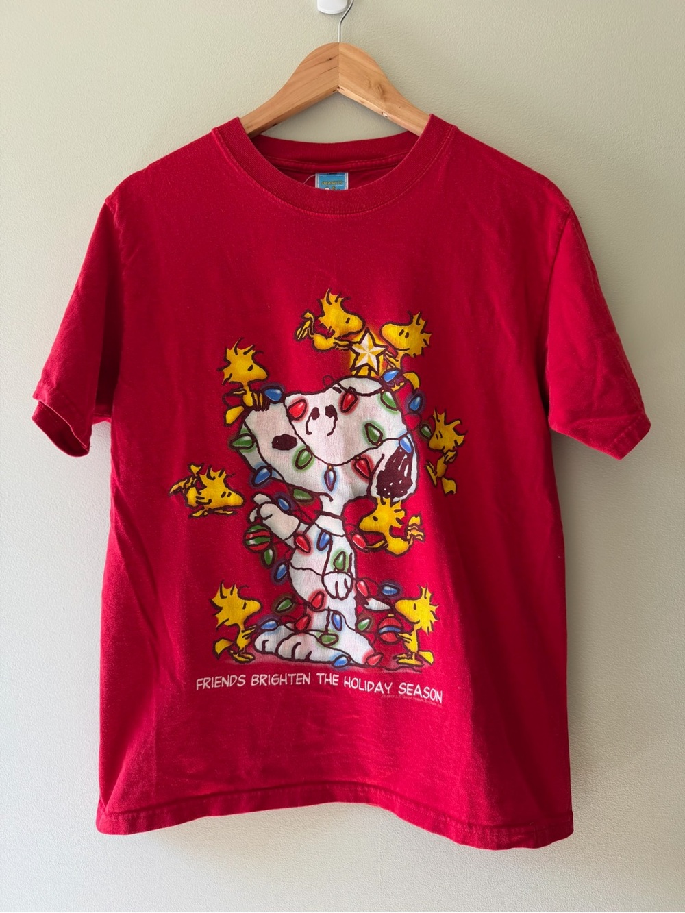 Vintage Peanuts Snoopy Holiday Lights Tee - Red - Picture 2 of 5